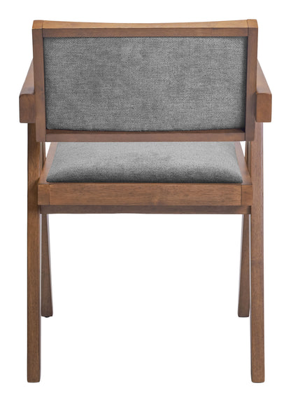 Chaises de salle à manger Delhi (lot de 2) Gris et noyer