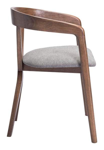 Chaise de salle à manger Cairo gris tourterelle et noyer