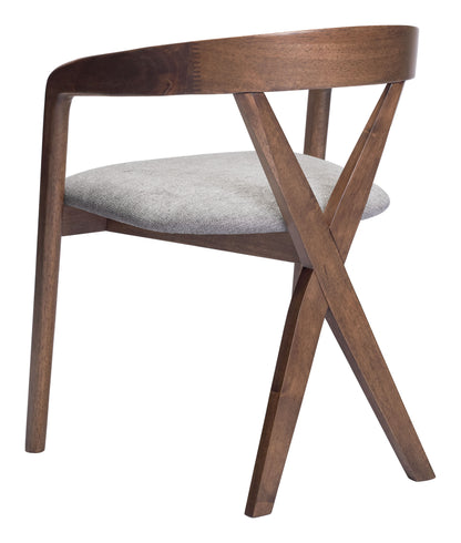 Chaise de salle à manger Cairo gris tourterelle et noyer