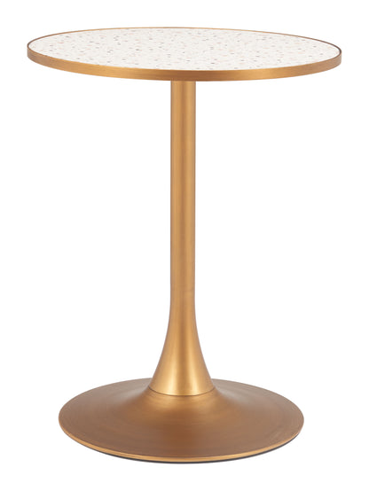 Bistro Table Beige & Gold - Elegant & Durable Dining Table for Stylish Spaces