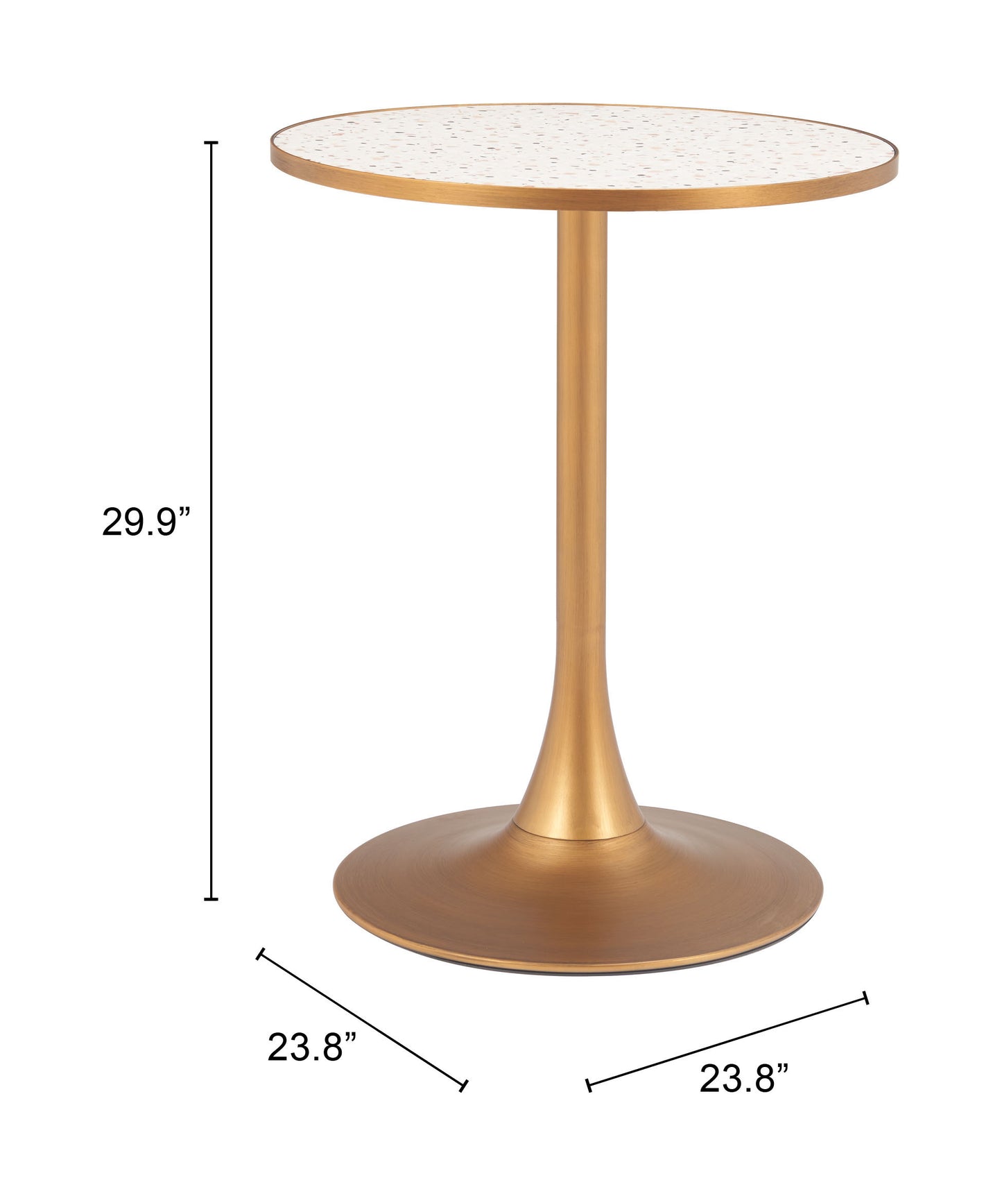 Bistro Table Beige & Gold - Elegant & Durable Dining Table for Stylish Spaces
