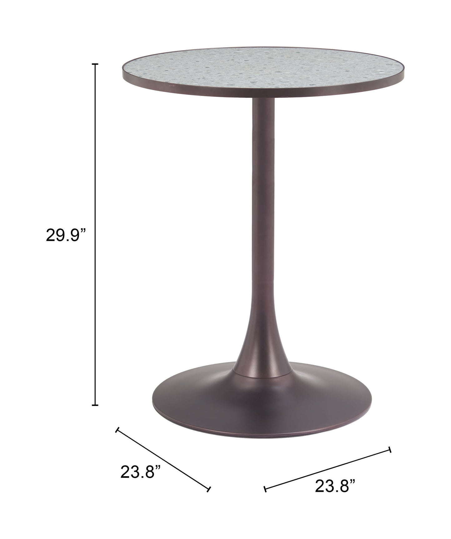 Table de bistrot Bite Gris et Bronze