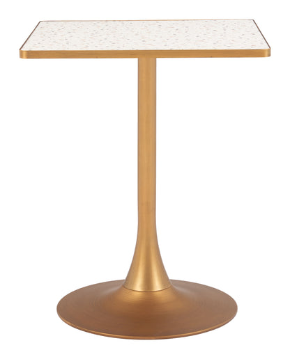Bistro Table Beige & Gold - Elegant & Durable Dining Table for Stylish Spaces