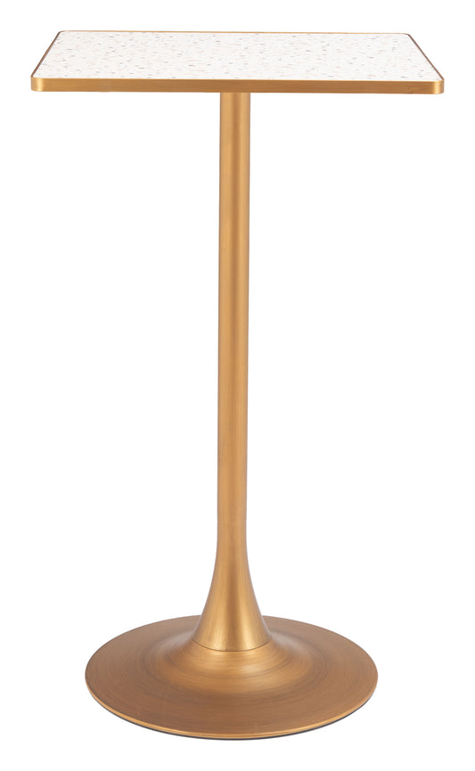 Bar Table Beige & Gold - Elegant & Durable Dining Table for Stylish Spaces