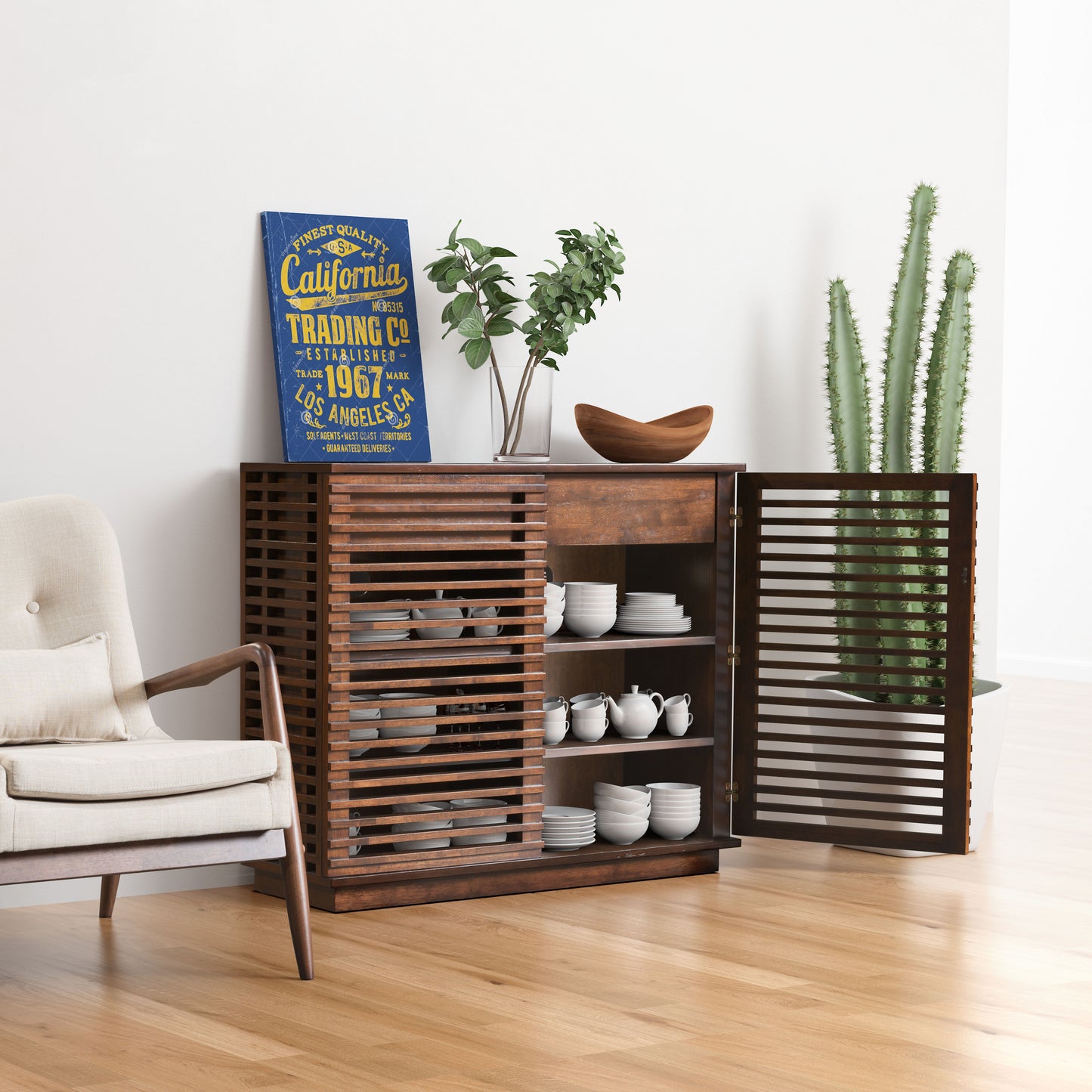 Armoire Linea en noyer