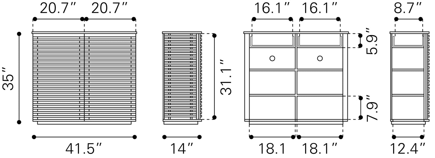 Armoire Linea en noyer