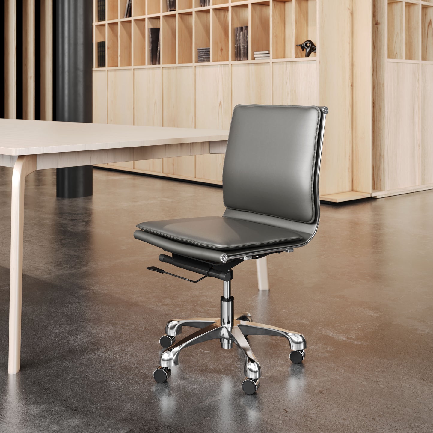 Plus Armless Office Chair Gray