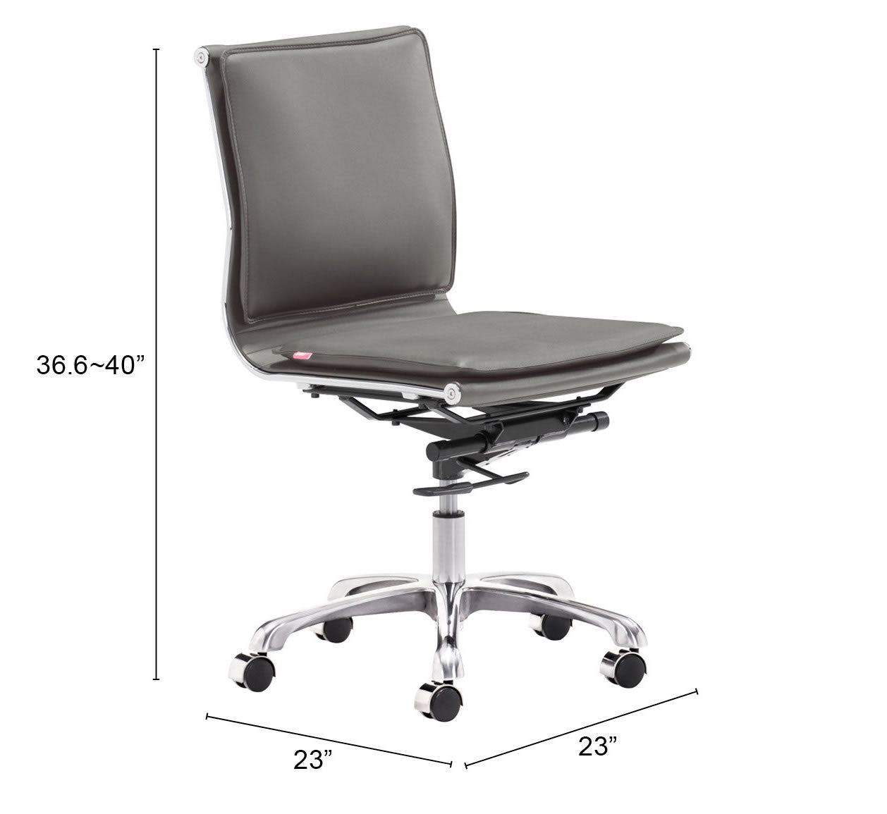 Plus Armless Office Chair Gray