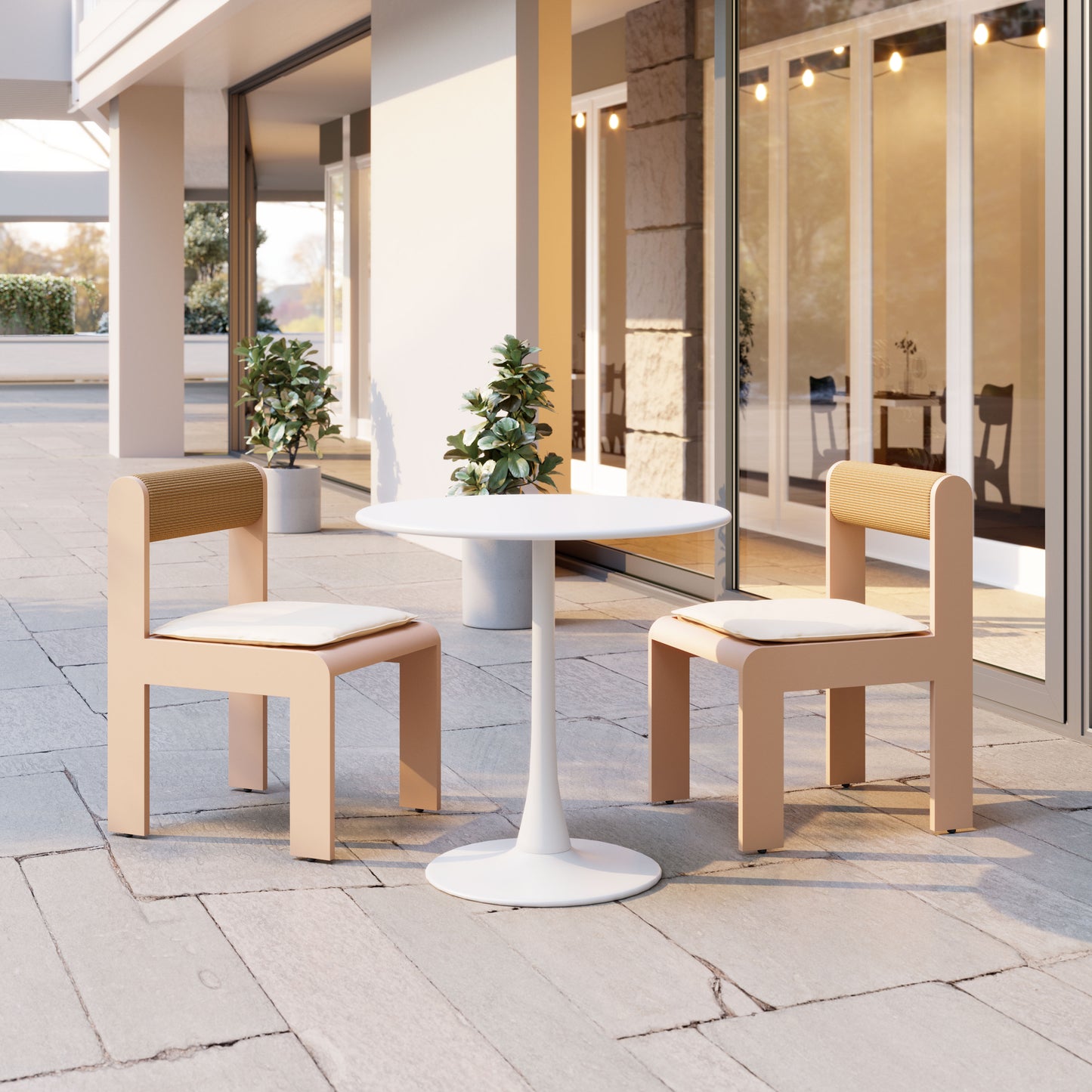 Chaise de salle à manger Island (ensemble de 2) blanche