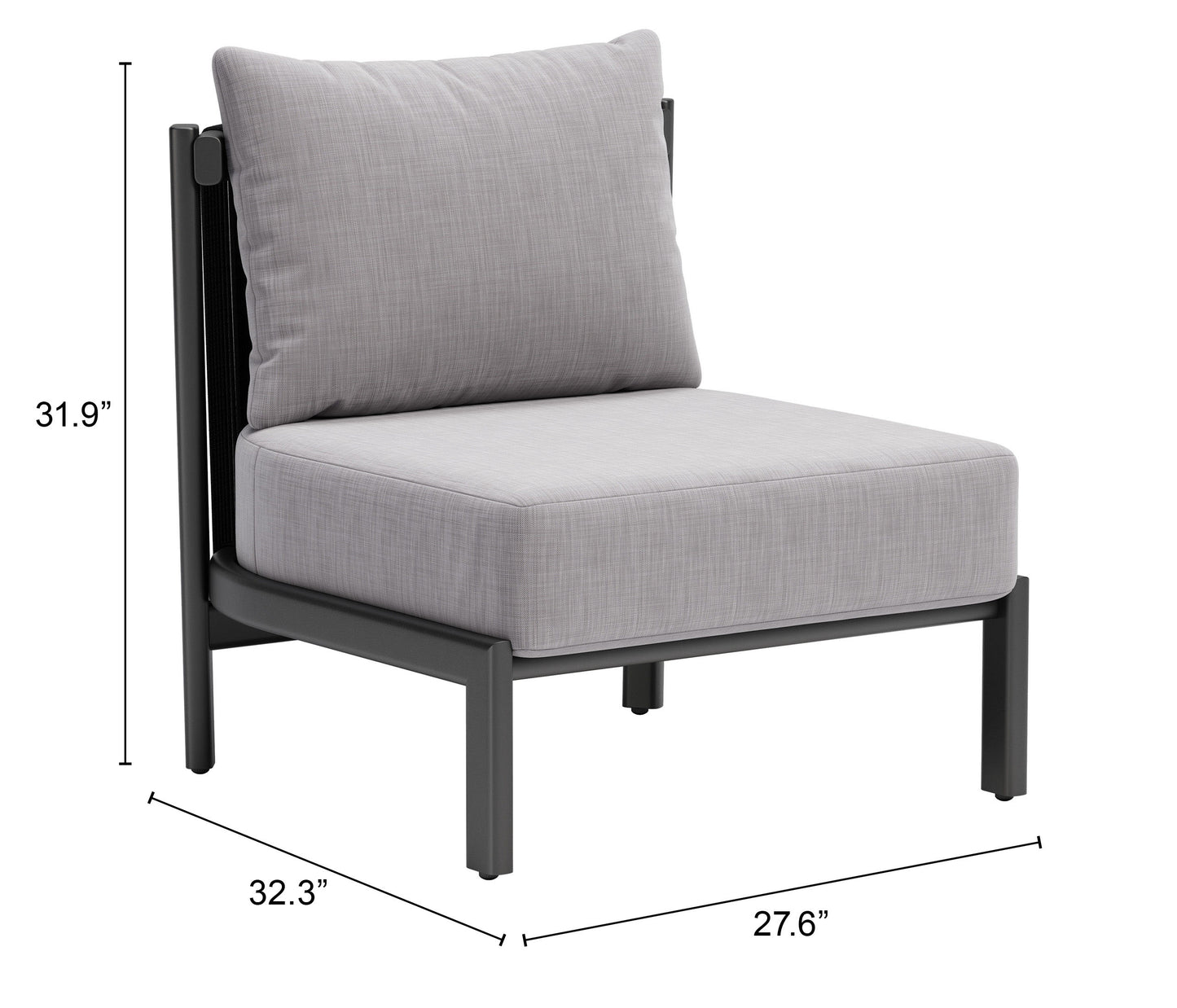 Accent Chair Gray - Modern & Ergonomic Seating for Home & Office