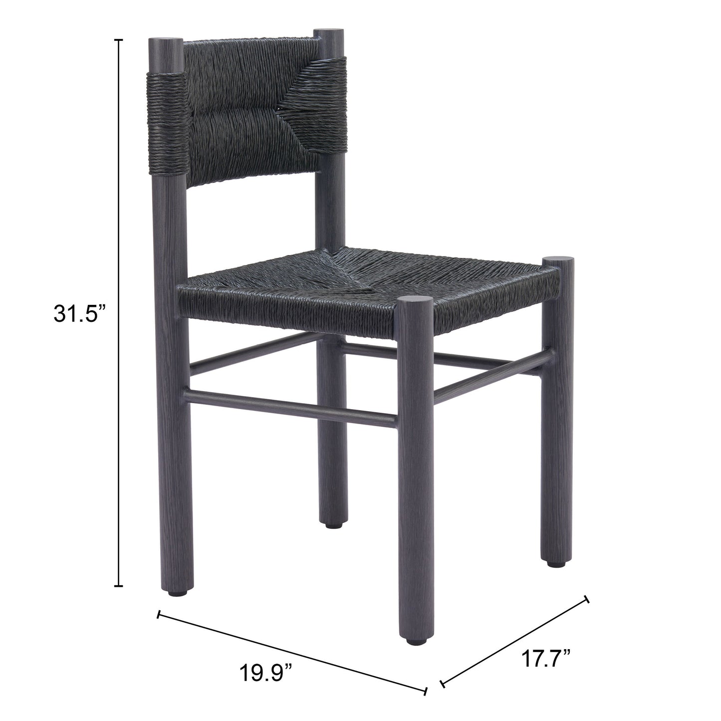 Dining Chair (Set of 2) Black - Modern & Ergonomic Seating for Home & Office
