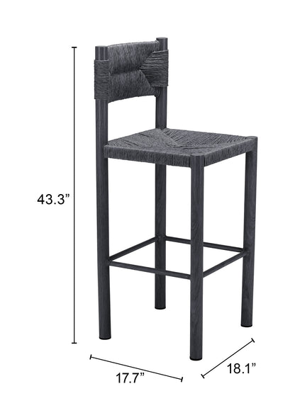 Tabouret de bar Iska (lot de 2) noir
