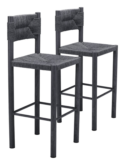 Tabouret de bar Iska (lot de 2) noir