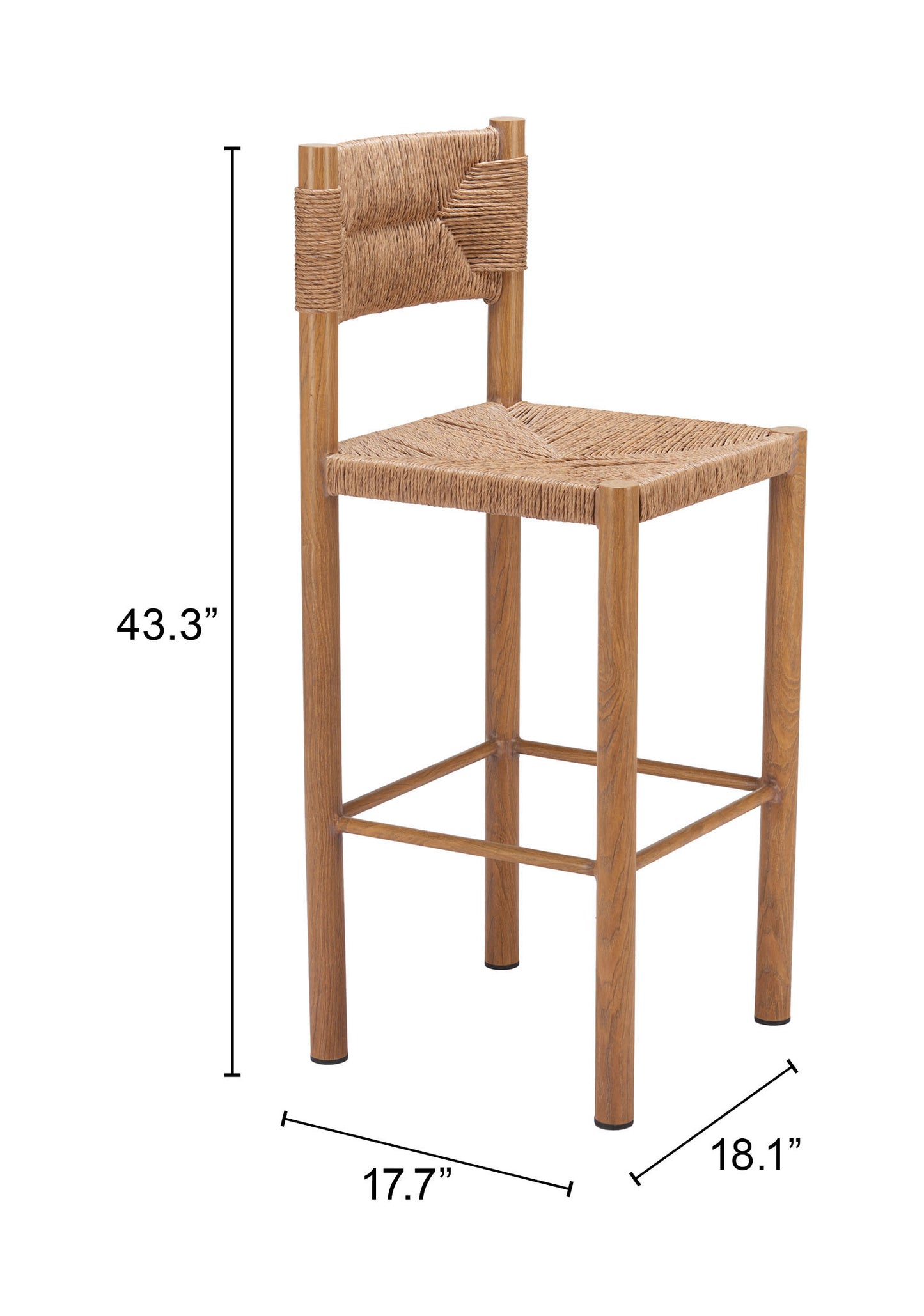 Tabouret de bar Iska (lot de 2) Naturel