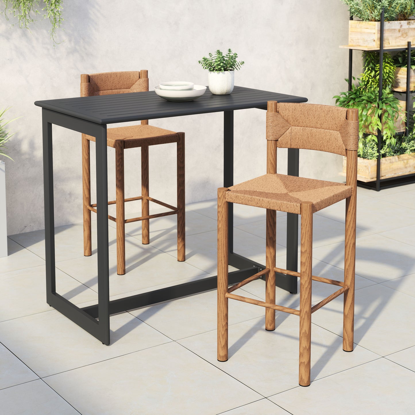 Tabouret de bar Iska (lot de 2) Naturel