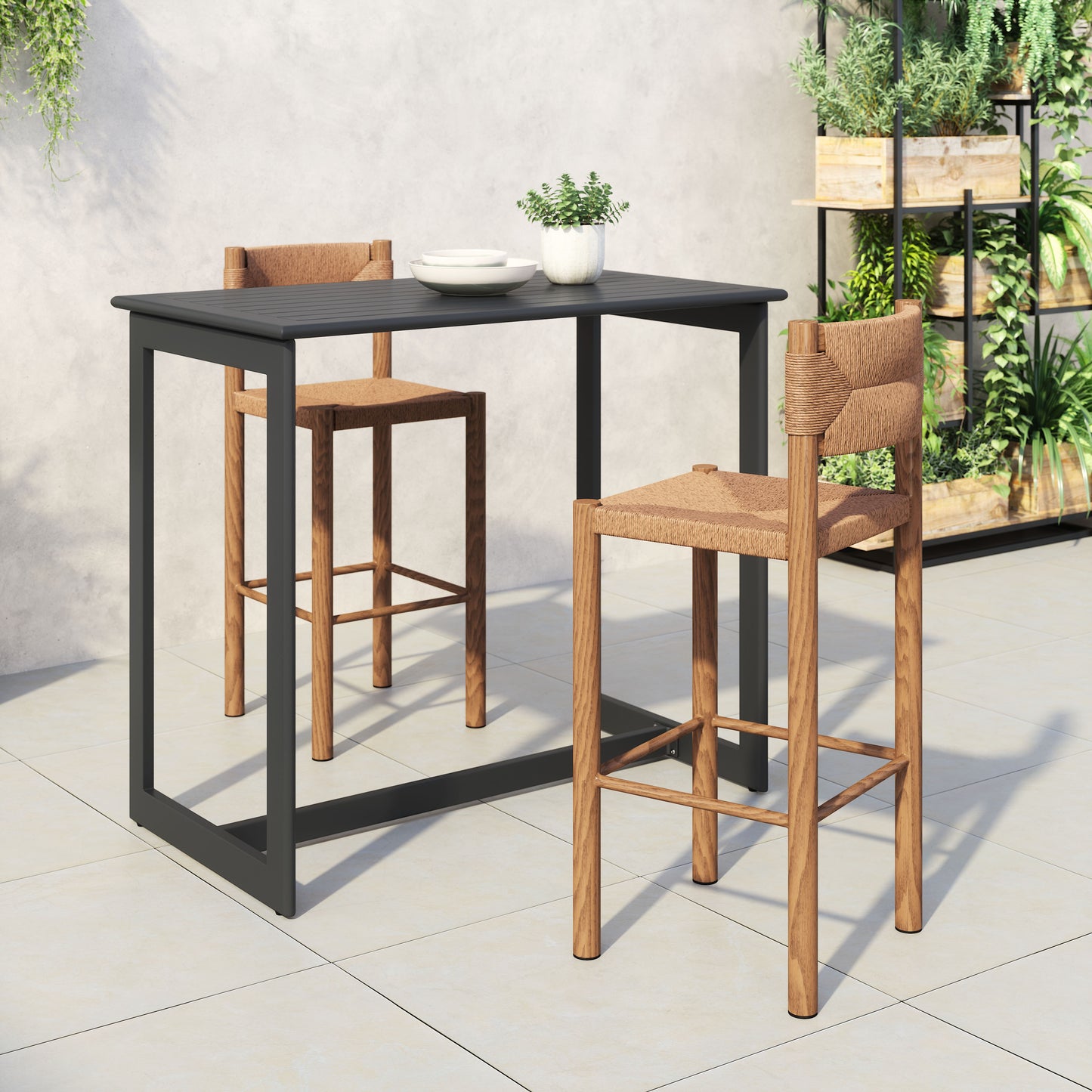 Tabouret de bar Iska (lot de 2) Naturel