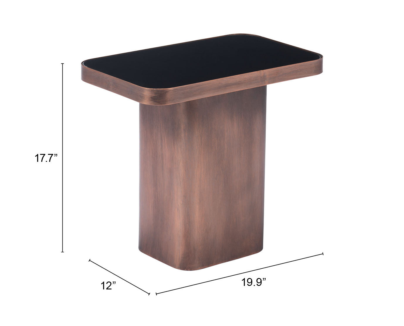 Table d'appoint Marcos noire et bronze antique