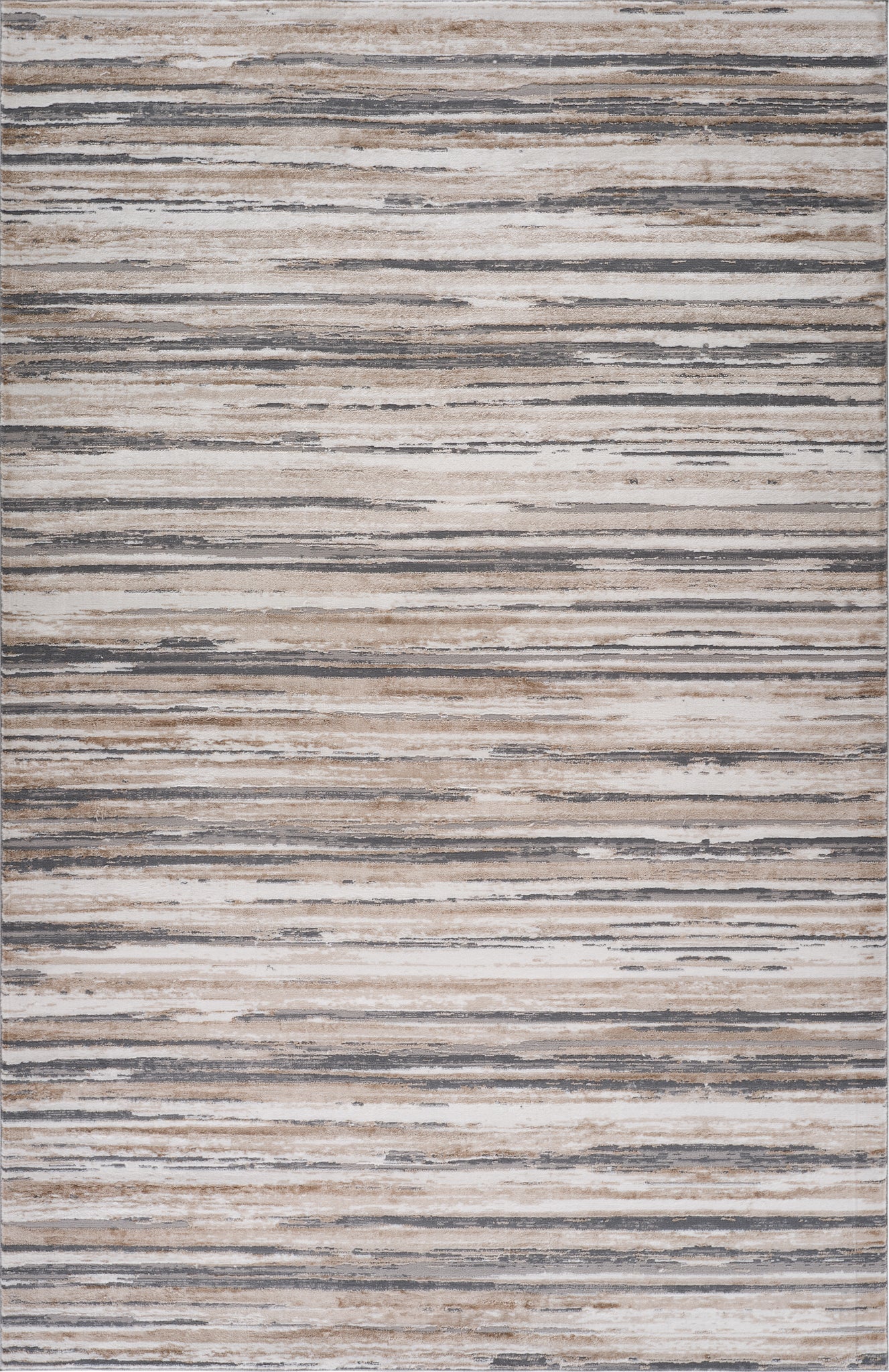 Esker Striped Contemporary Beige and Grey Indoor Rug