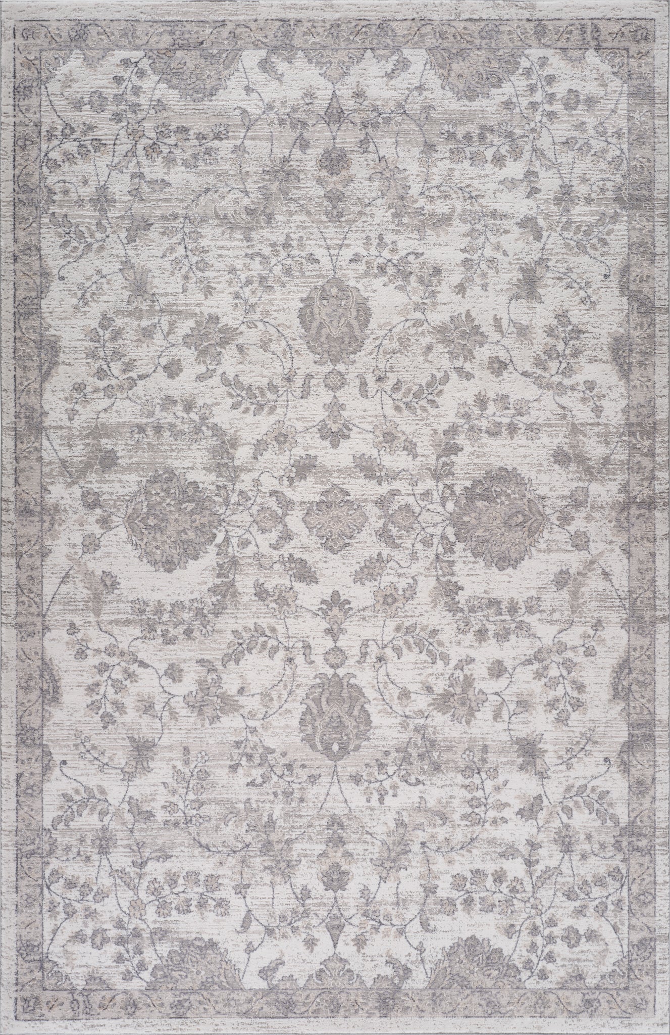 Ulfah Floral Medallion Traditional Beige and Grey Indoor Rug