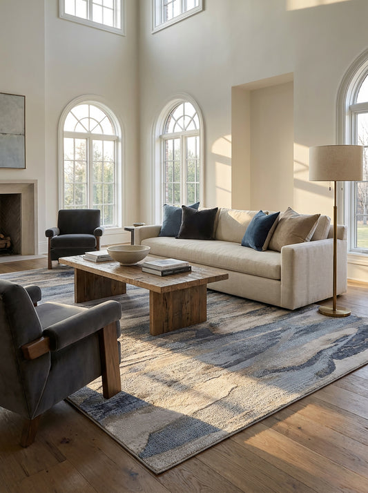 Atlas Mirage Abstract Blue Rug