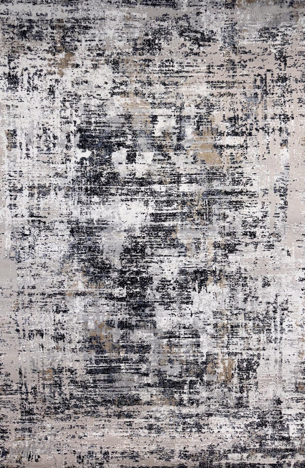 Tapis Ashlar abstrait contemporain blanc et beige