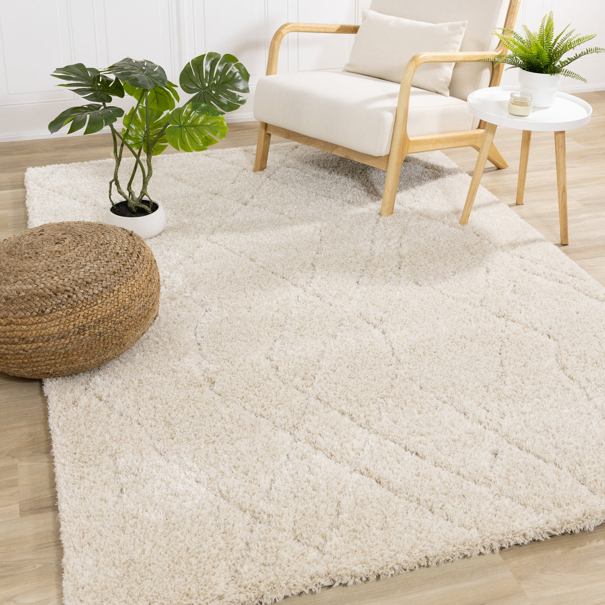 Modern Geometric Cream Area Rug
