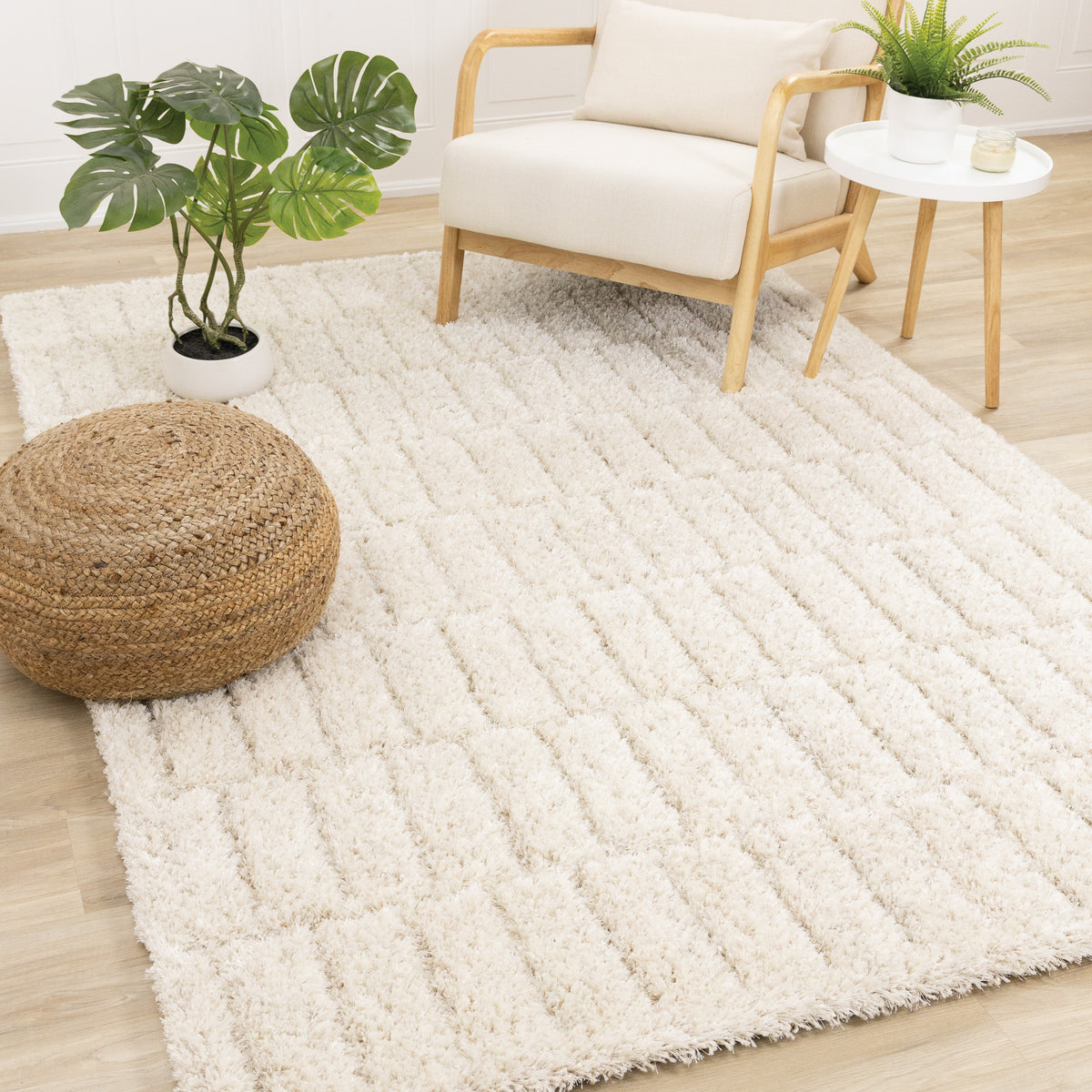 Modern Geometric Cream Area Rug