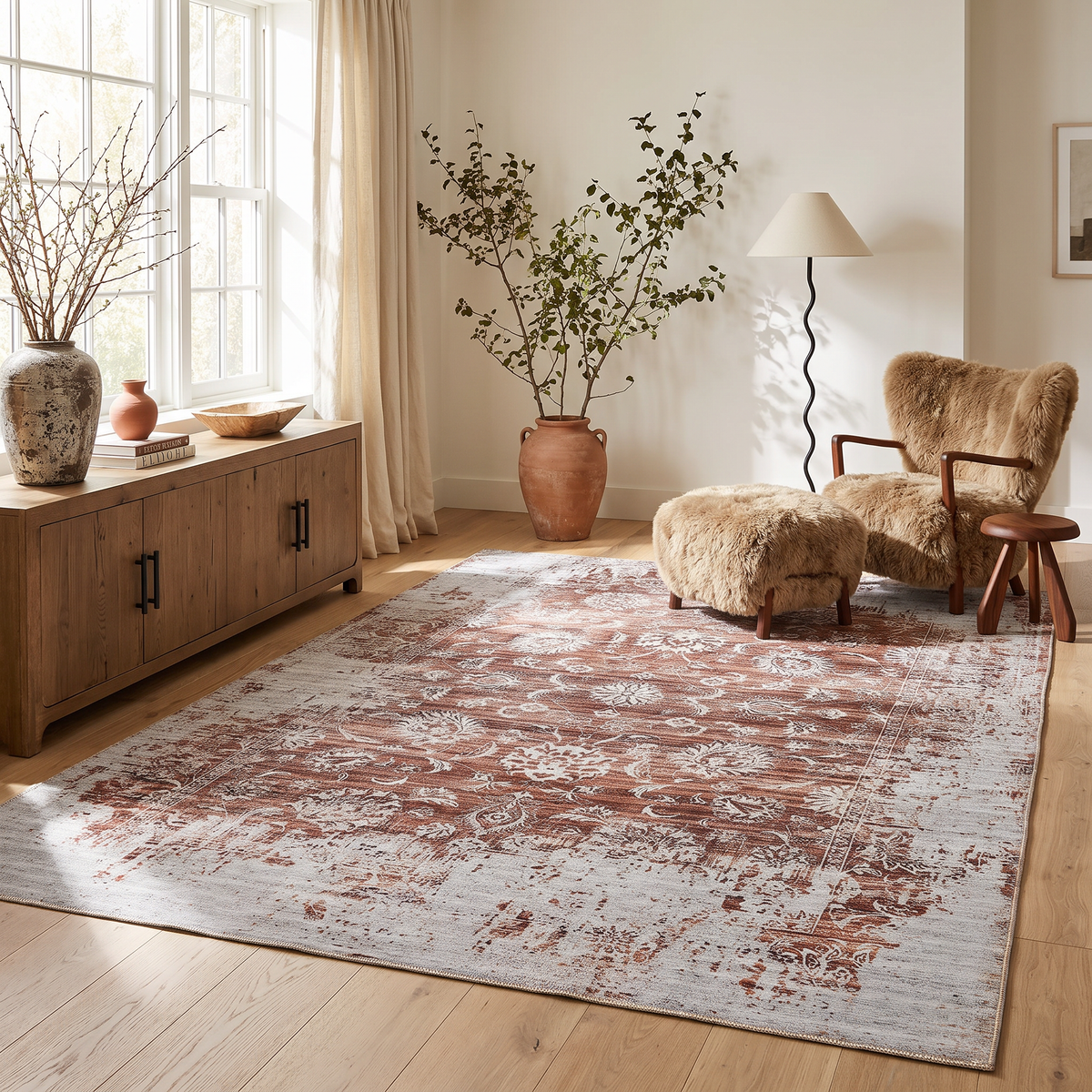 Aria Medallion Traditional Red Indoor Rug