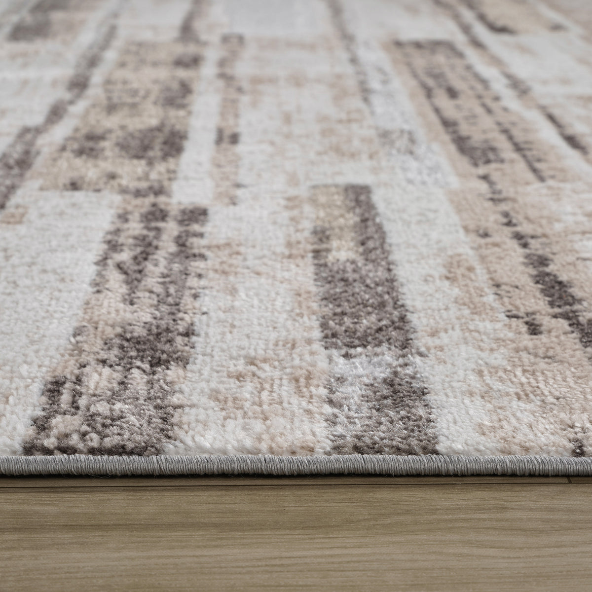 Alfombra de interior contemporánea Sereno abstracta beige y marrón