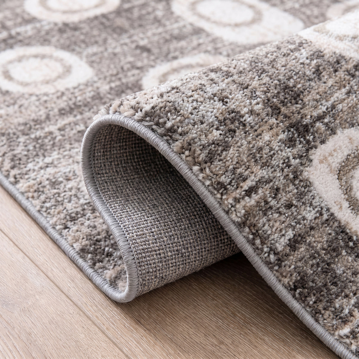 Tapis Aither abstrait contemporain gris et beige