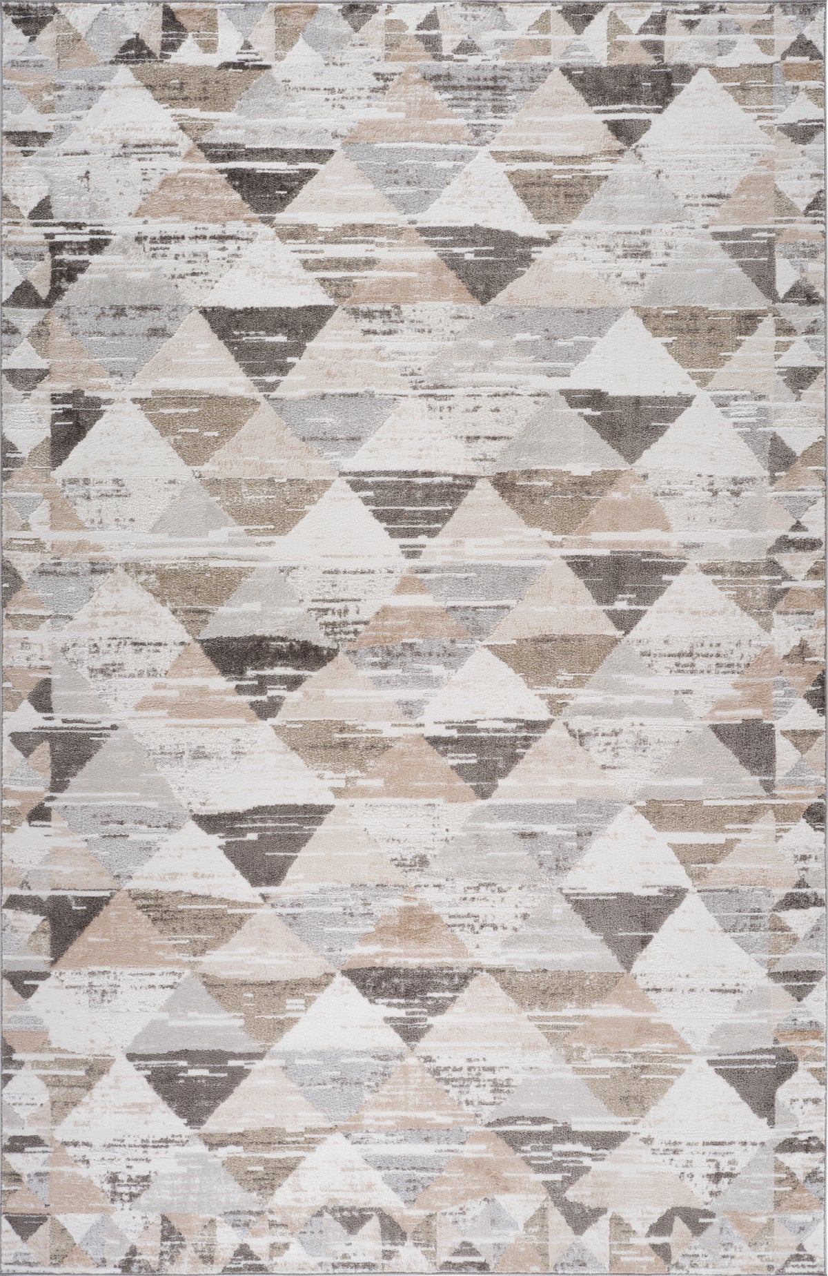 Tapis Alva géométrique contemporain beige et marron