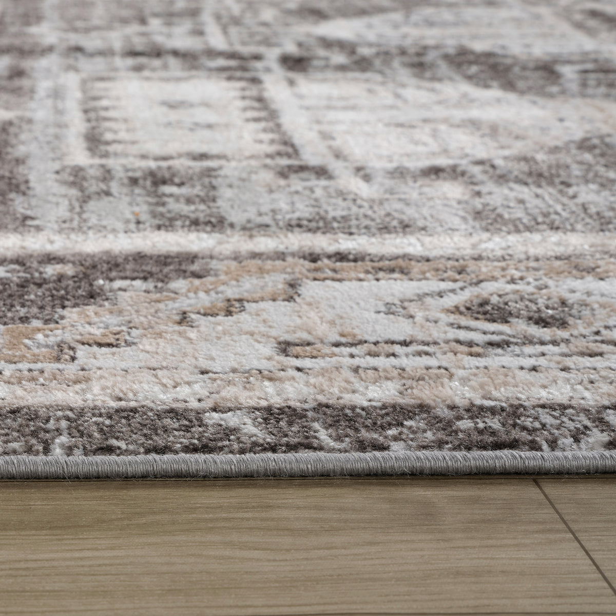 Karsin Oriental Traditional Grey and Beige Indoor Rug