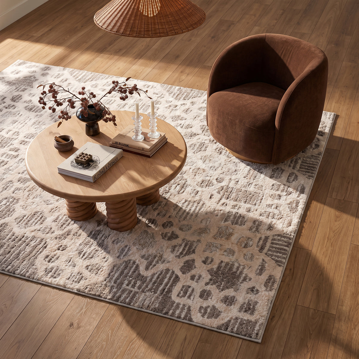 Zahra Trellis Contemporary Brown Indoor Rug
