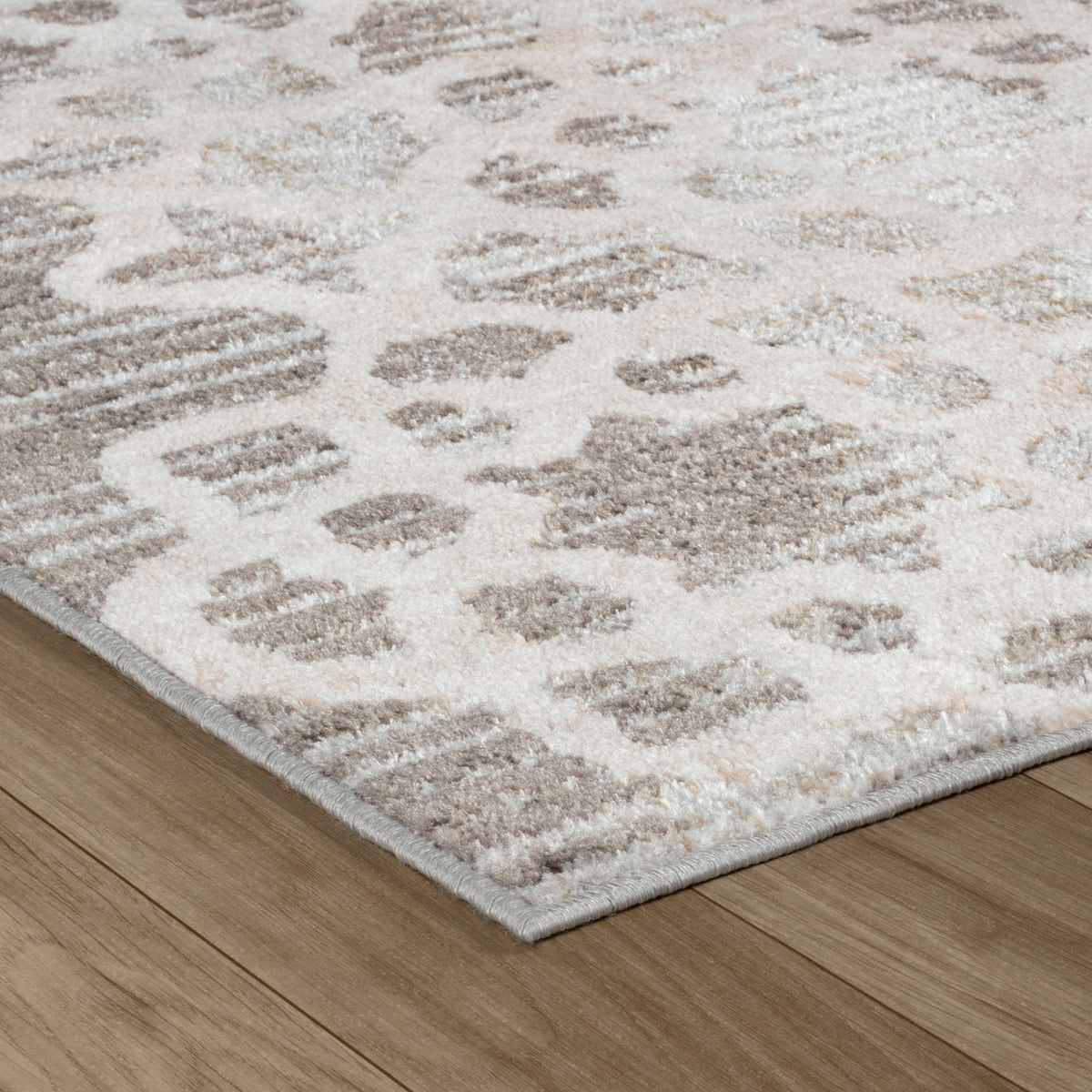 Alfombra de interior Zahra Trellis contemporánea, marrón