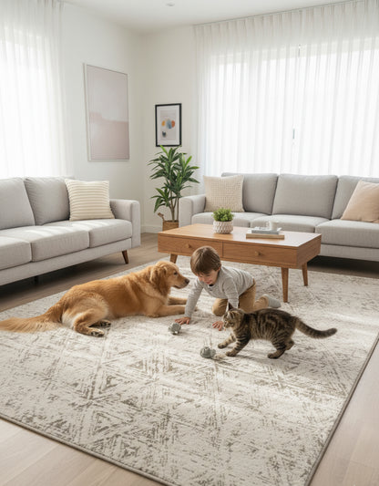 Cadence Abstract Modern Beige Rug