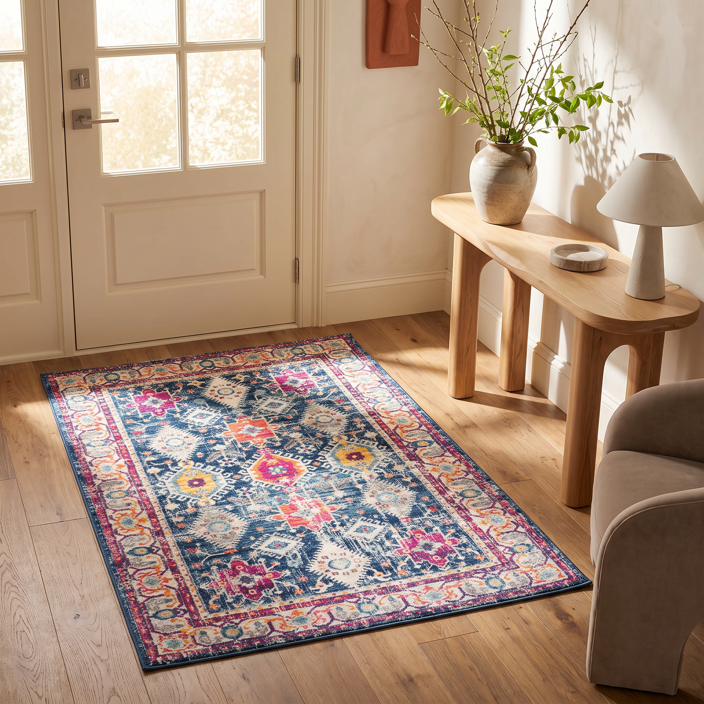 Noor Moroccan Traditional Blue Indoor Rug