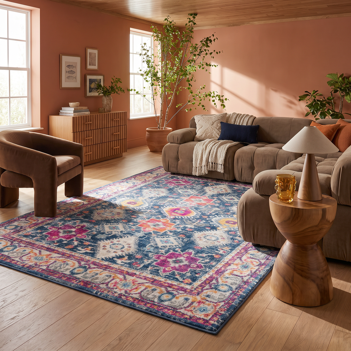 Noor Moroccan Traditional Blue Indoor Rug