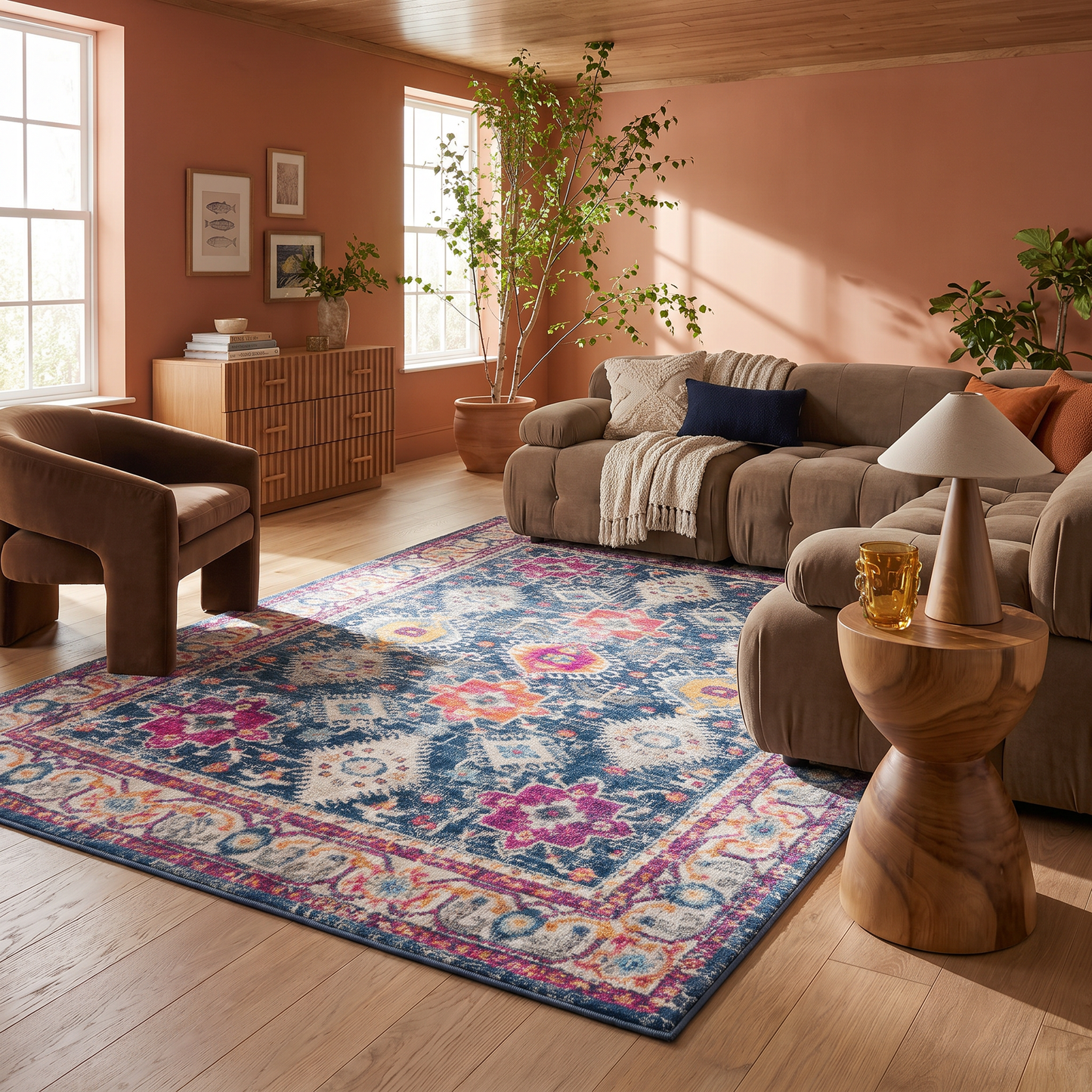 Noor Moroccan Traditional Blue Indoor Rug
