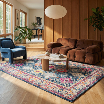 Noor Moroccan Traditional Blue Indoor Rug