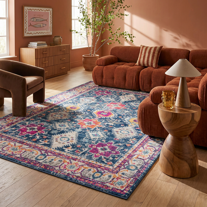 Noor Moroccan Traditional Blue Indoor Rug
