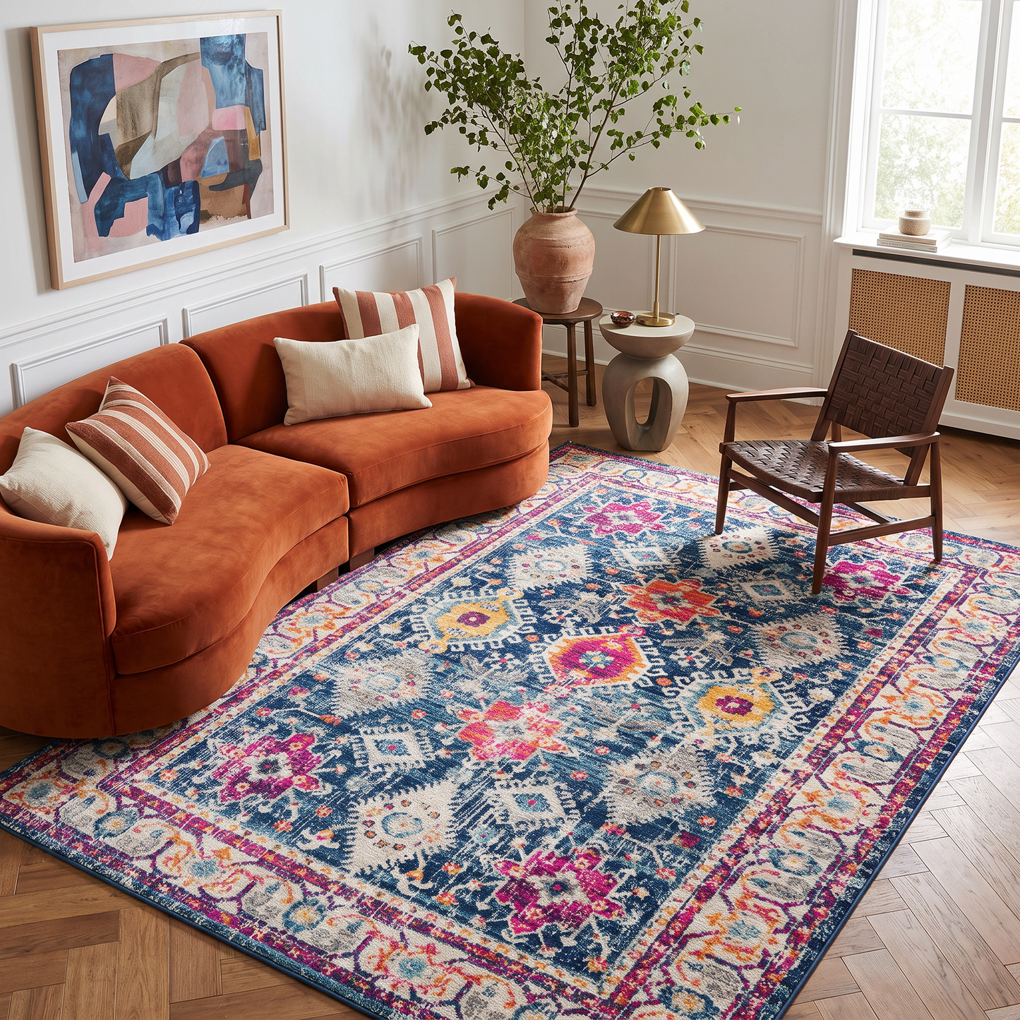 Noor Moroccan Traditional Blue Indoor Rug