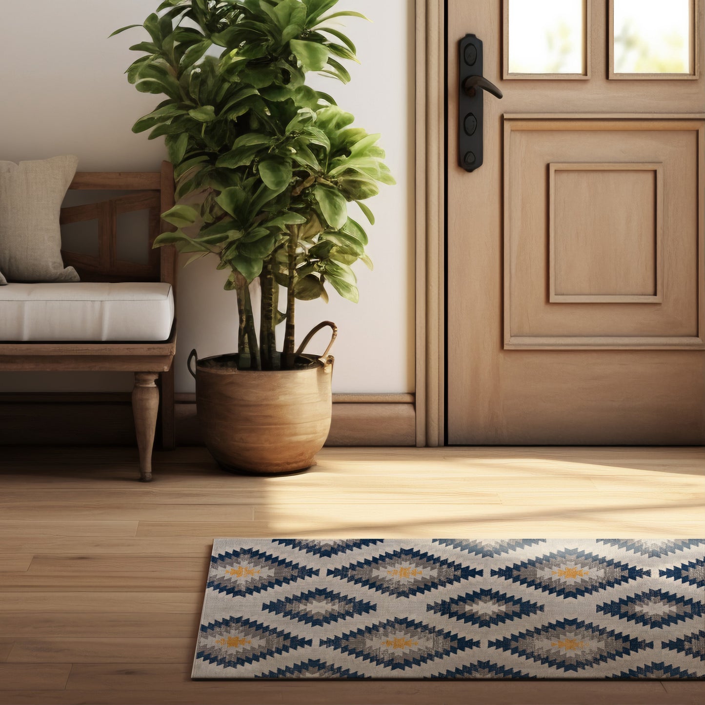 Alfombra de interior bohemia contemporánea