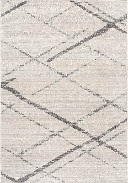 Nira Abstract Contemporary Beige and Grey Indoor Rug