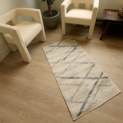 Nira Abstract Contemporary Beige and Grey Indoor Rug