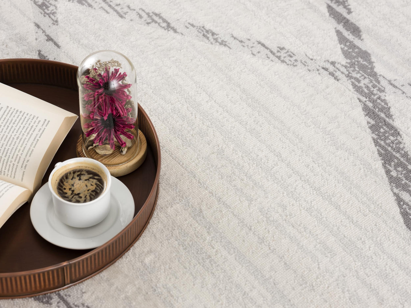 Nira Abstract Contemporary Beige and Grey Indoor Rug