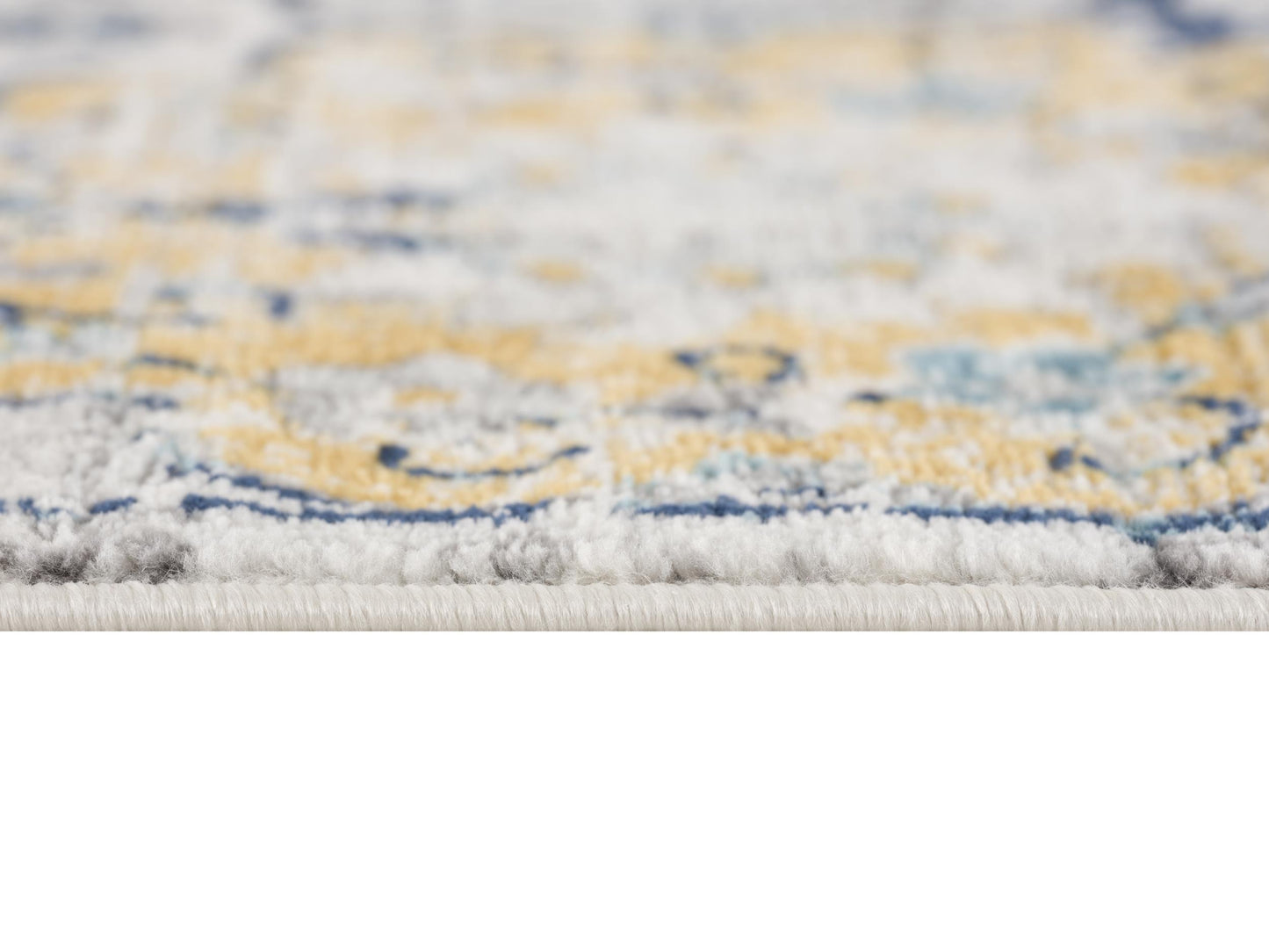 Valencia Vintage Floral Contemporary Blue and Grey Indoor Rug