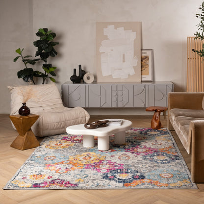 Tapis rouille contemporain moderne du milieu du siècle Savannah