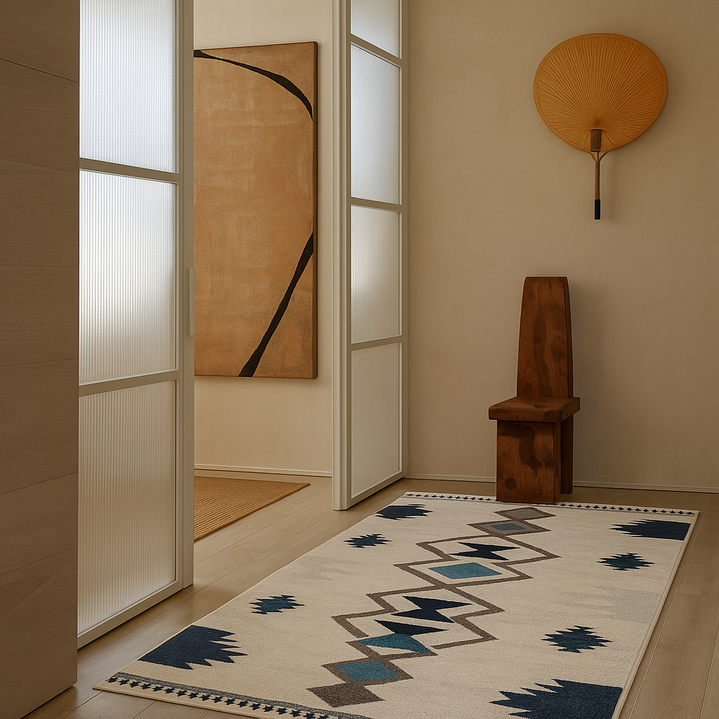 Savannah Boho Contemporary Blue Rug
