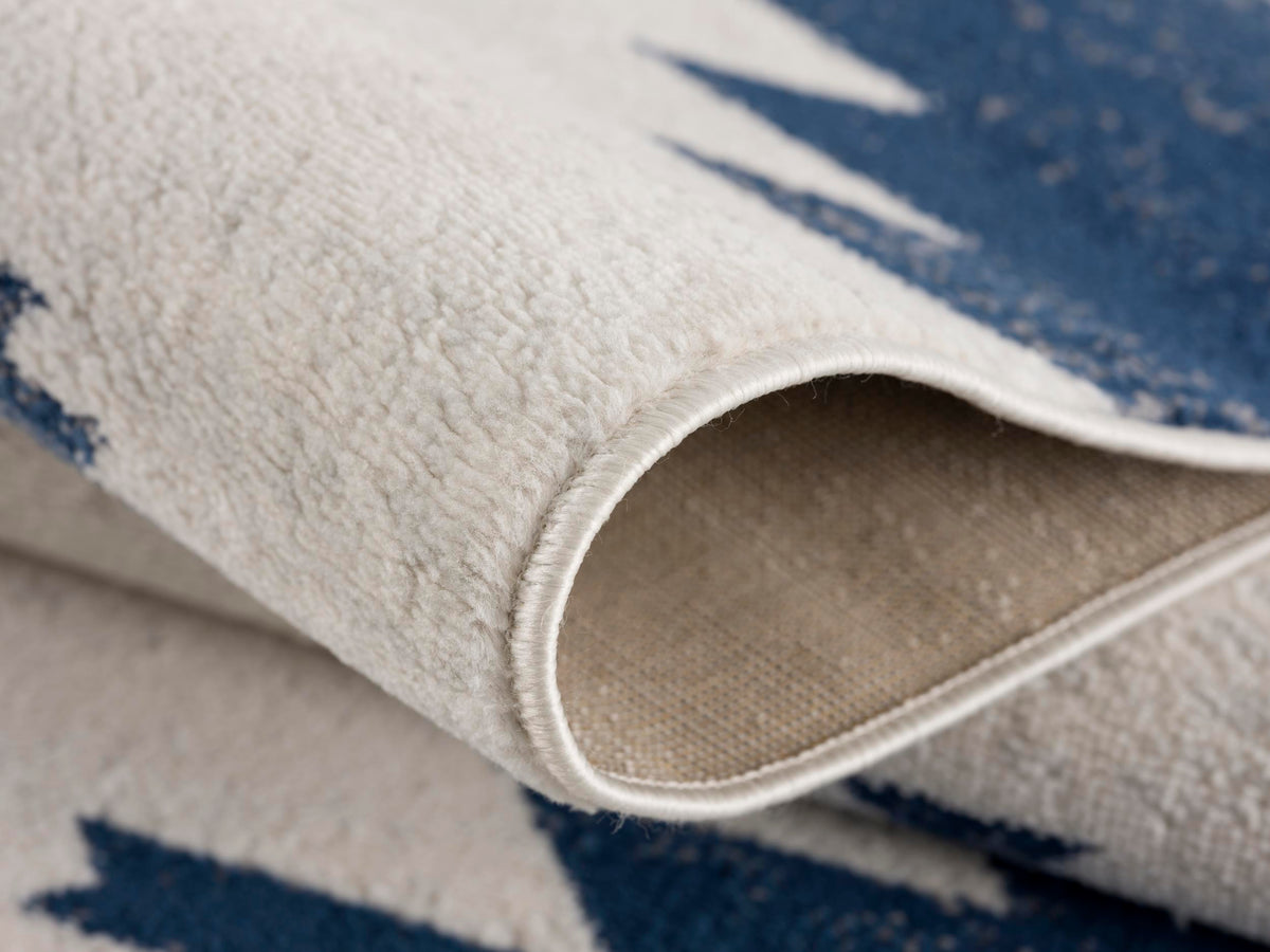Mesa Southwestern Contemporary Blue and Beige Indoor Rug