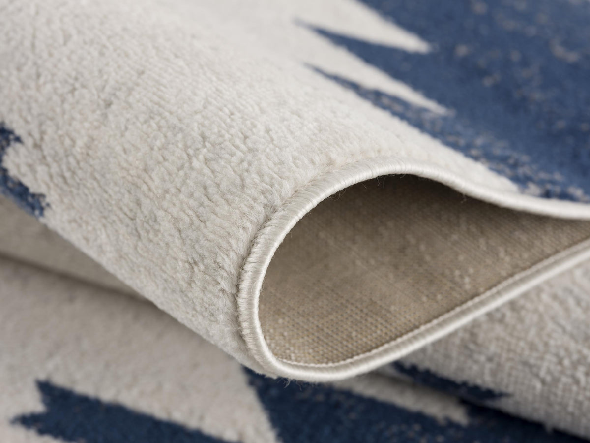 Mesa Southwestern Contemporary Blue and Beige Indoor Rug